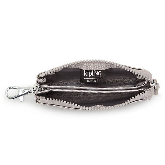 Kipling Creativity Mini Metallic Pouch Keychain Tassen Zilver | BE 2101EB